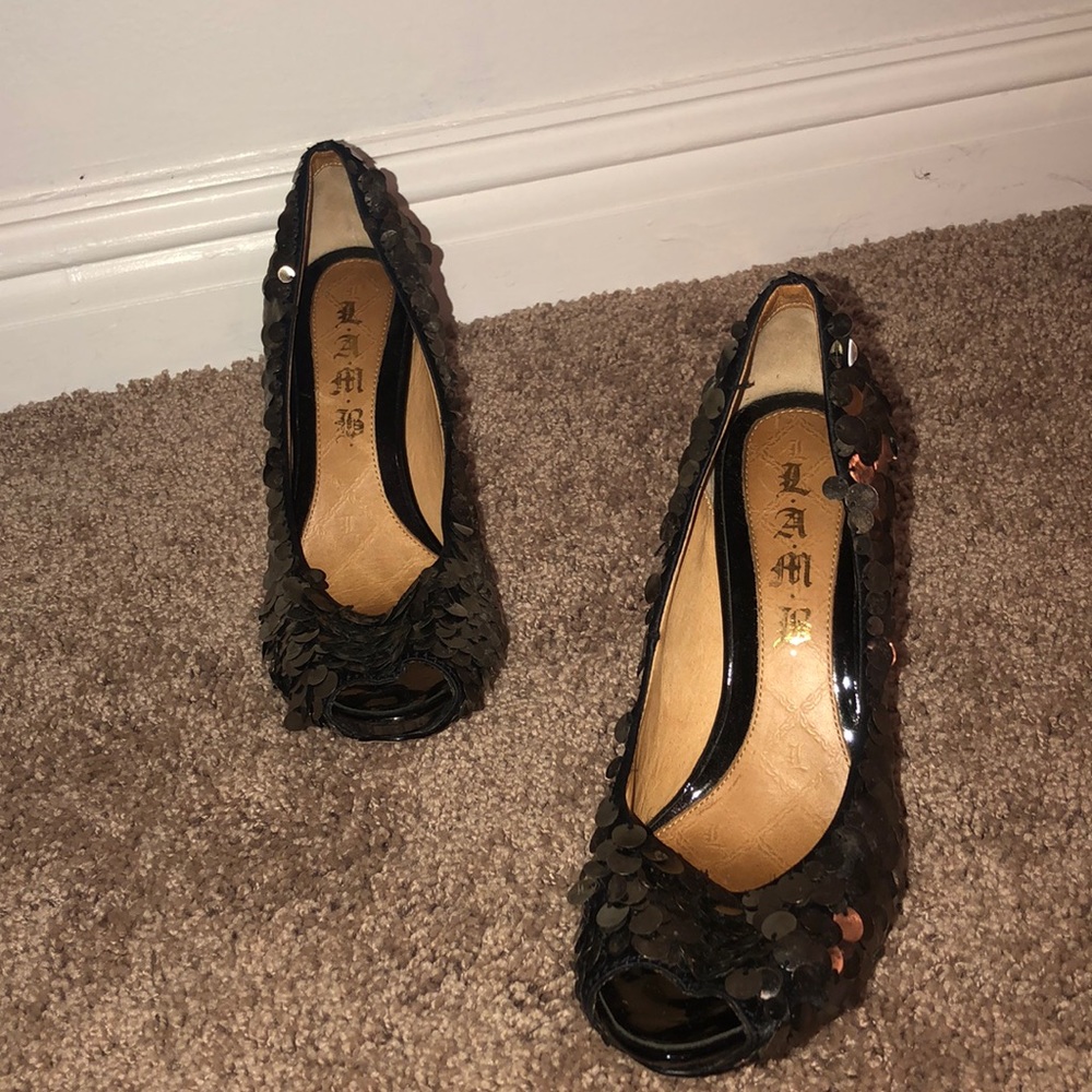 L.A.M.B. Sequined Heels